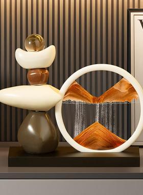 时来运转流沙画 画摆件高级感小众办公室家居客厅玄关电视酒柜装