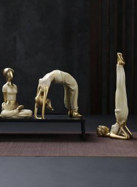 瑜伽人物摆件送朋友新人创意实用家居桌面客厅卧室瑜伽馆开 业礼