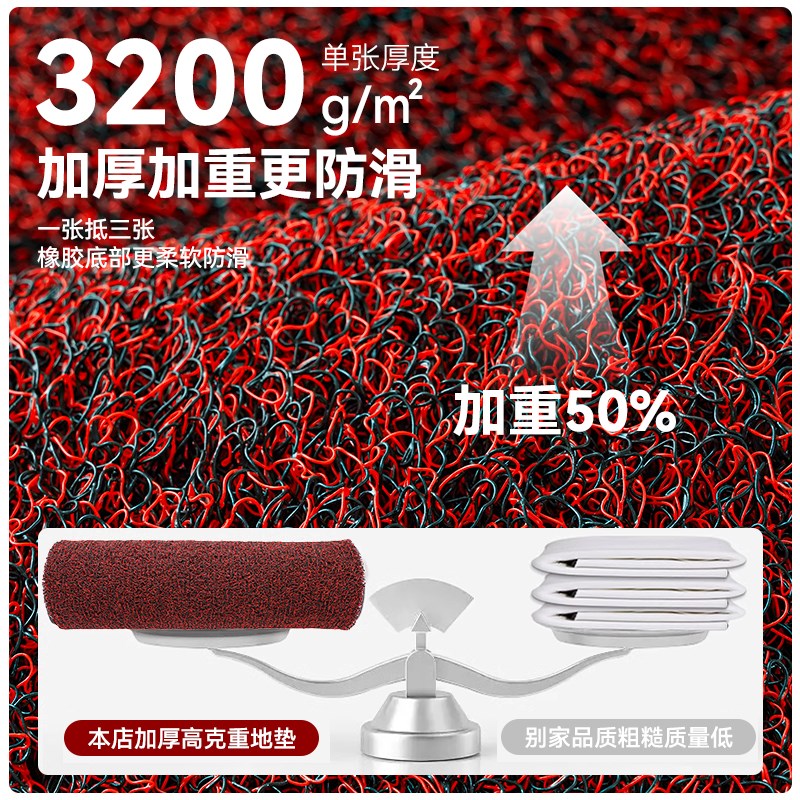 加厚丝圈地垫门口门外蹭r土除尘门垫玄关可擦免洗耐脏防滑地毯入 - 图3