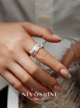 多层线条缠绕开口戒指女时尚个性