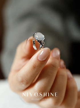 熔岩肌理戒指女小众设计开口指环