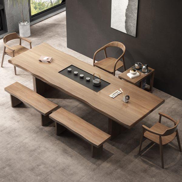 实木茶桌茶盘一体泡茶桌椅组合现简约家用功夫大板茶台后现桌,淘宝优惠券,粉丝福利购,淘宝优惠卷