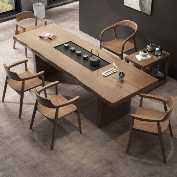 实木茶桌茶盘一体泡茶桌椅组合现简约家用功夫大板茶台后现桌,淘宝优惠券,粉丝福利购,淘宝优惠卷