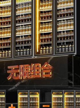 冷藏饮料柜双门网红酒水展示柜商用冷柜三门冰箱酒吧展示柜