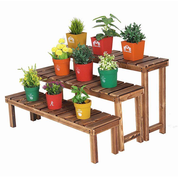 户外防腐实木质多层落地花架子 室内阳台多肉绿萝架阶梯式置物架,淘宝优惠券,粉丝福利购,淘宝优惠卷