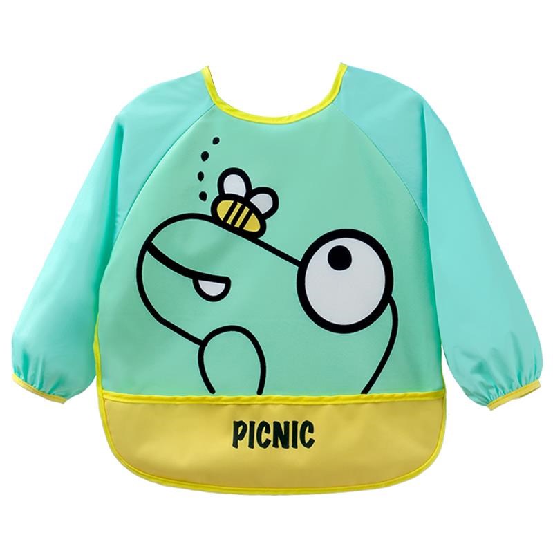 Children's smock, boy and girl baby eating bib, autumn and winter waterproof, anti-dirty, anti-wearing apron, baby food supplement rice pocket