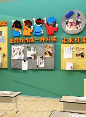 毛毡墙贴班级文i化照片互动学习园地黑板报装饰教室布置展示公告