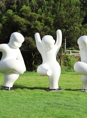 户外校园玻璃钢抽象运动人物雕塑公园林小区体育跑步小孩娃娃摆件