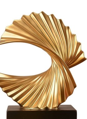 现代抽象财源滚滚电视酒柜客厅装饰摆件金色办公室开业乔迁礼品