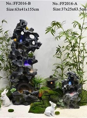 假山流水泉摆件别幕墅花园庭院鱼池酒办公室204水墙店屏风阳台景