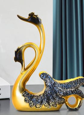 创意高档情侣天鹅红酒架摆件葡萄酒瓶架客厅餐桌面酒柜装饰品礼物