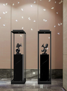 售楼处落地摆台装饰样板间酒店A大堂走廊玄关大理石基底座雕塑摆