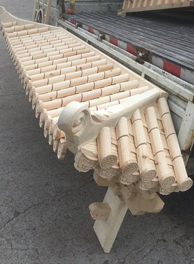 东阳木雕中式仿古实木屋檐假门头古建装饰假飞P檐翘角牌匾门楼定