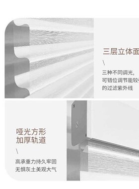 防眩晕香格里拉窗帘柔纱百叶卷帘遮光遮阳客厅卧室阳台办公室手动