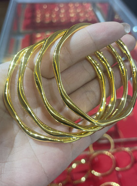 999足金包银光面莫比乌斯环手镯