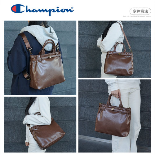 champion冠军包包女士2026新款托特包单肩手提斜跨复古女双肩背包 - 图3
