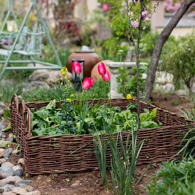 庭院柳编篱笆栅栏菜园花坛小围栏家用花园苗圃草坪护栏装饰摆件,淘宝优惠券,粉丝福利购,淘宝优惠卷