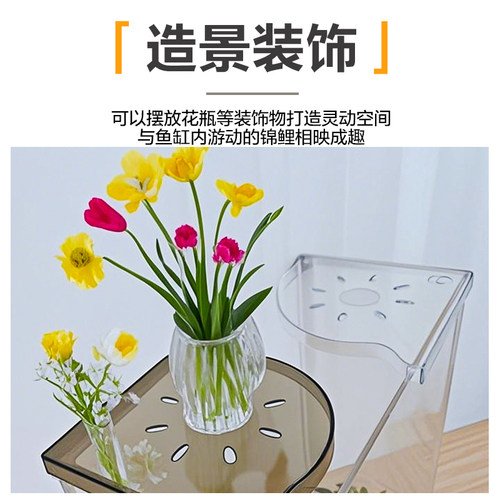 【宠大条】鱼缸转角置物架免安装易收纳鱼缸工具托盘隔板摆件装饰 - 图1