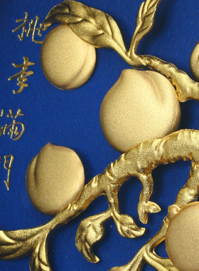 足金金箔画桃李满门毕业送老师教师节礼物创意家居装饰工艺品摆件