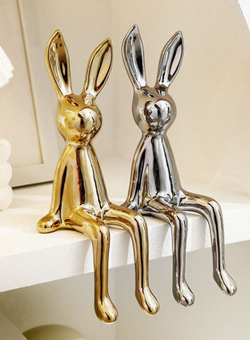 轻奢电镀银摆件玄关酒柜电视柜客I厅家居隔断房间软装饰品