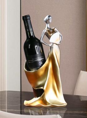 北欧女神酒架摆件现代简约客厅电视酒柜创意摆设轻奢装饰红酒酒架