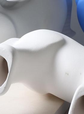 新中式马到功成陶瓷摆件客厅创意磨砂水墨马摆设品桌面装饰工艺品