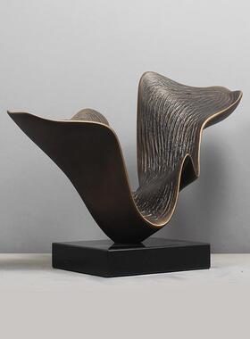 雕塑摆件创意现代抽象艺术软装饰品玻璃钢家居售楼处客厅摆设摆放