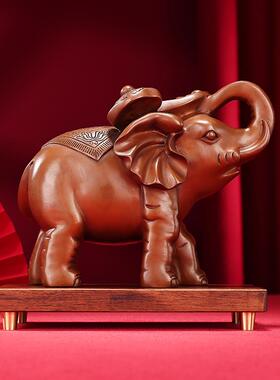 铜欣祥紫铜大象摆饰客厅办公室家居装饰品祝福摆设铜象工艺礼品摆
