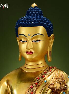 欧斯特精工铜雕《药师佛》室内家用《琉璃光如来》桌面铜像摆件