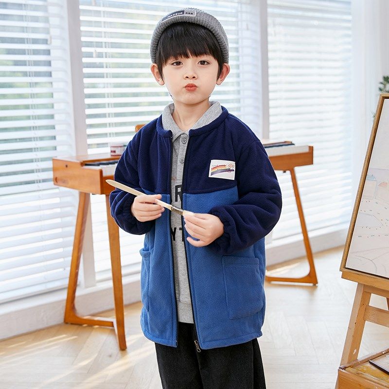 男宝宝羽绒服罩衣长袖拉链棉衣洋气秋冬外穿防脏护衣小孩儿童围裙,淘宝优惠券,粉丝福利购,淘宝优惠卷