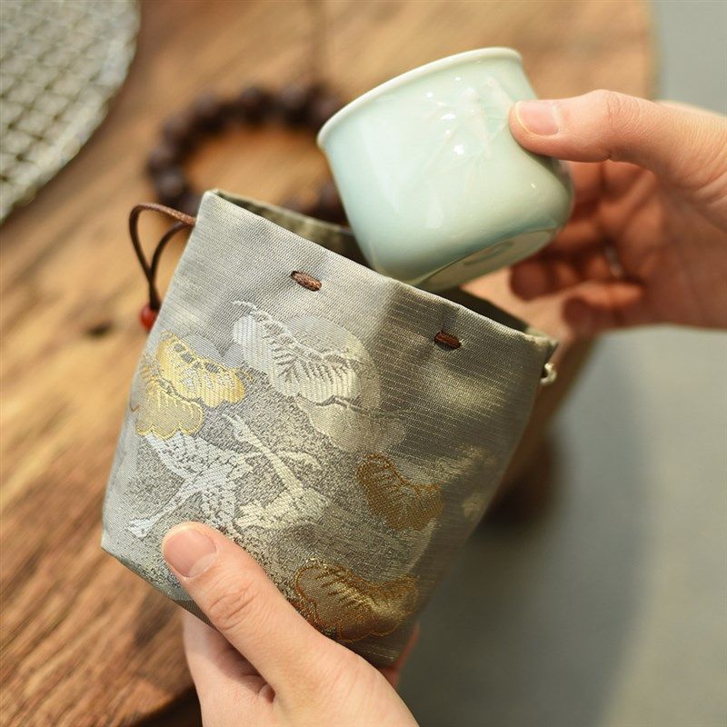 高档织锦缎抽绳束口茶杯收纳布袋子文玩手串手镯首饰包装袋加厚,淘宝优惠券,粉丝福利购,淘宝优惠卷