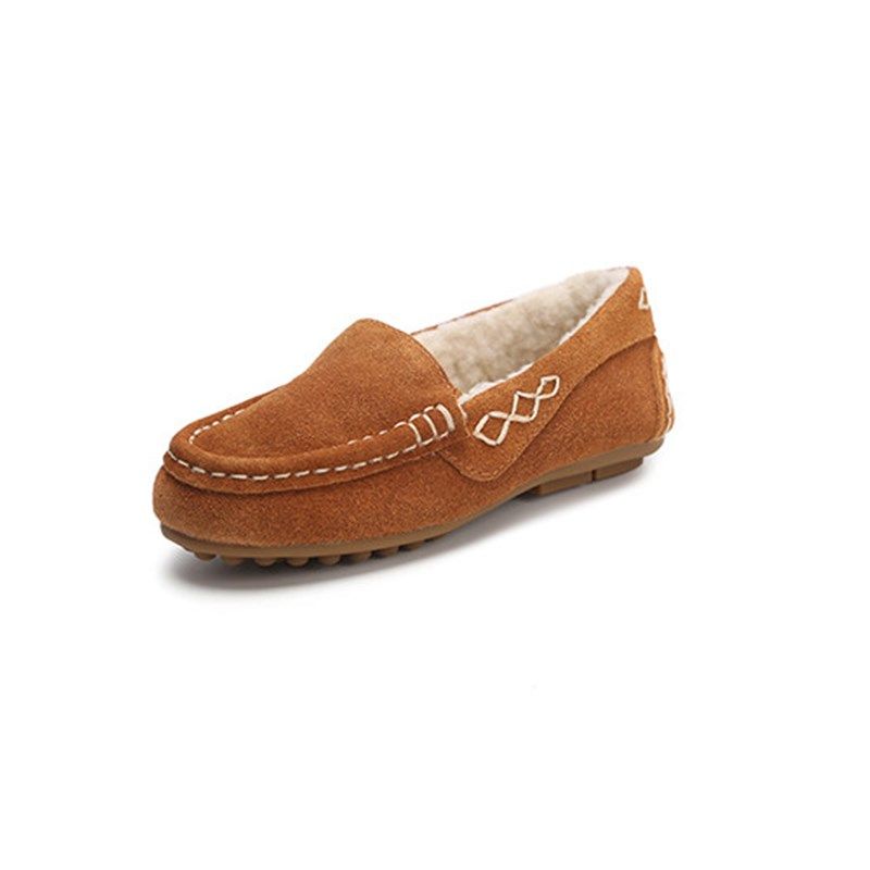 NJ童品 亏清牛翻皮韩版儿童加绒豆豆鞋男女儿童皮鞋冬季 JL-0911,淘宝优惠券,粉丝福利购,淘宝优惠卷