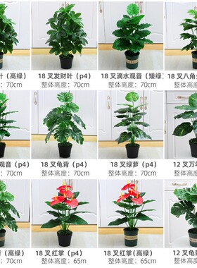 仿真植物落地盆景盆栽带盆花卉摆件桌摆室内客厅装饰超市美陈