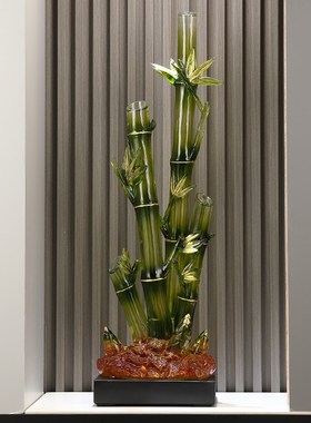 流水假山摆件进门入户玄关办公室生财景观大件落地开业乔迁送礼品