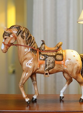 方亚陶瓷马摆件工艺品家居饰品客厅桌面装饰礼品玄关开业装饰品