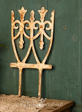 实心铸铁草坪栅栏铁花防护围栏庭院花园装饰花坛地插装饰摆件园艺