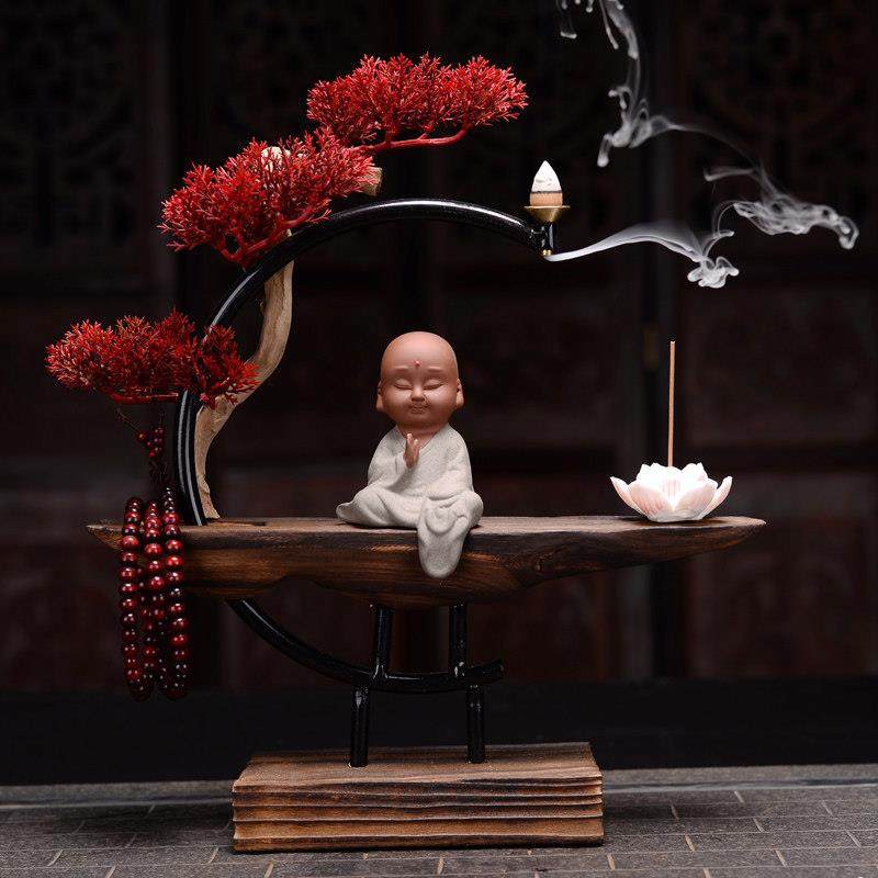 新中国风家禅宗小和尚装饰品客厅茶室书房办公室陶瓷小和尚软装饰,淘宝优惠券,粉丝福利购,淘宝优惠卷