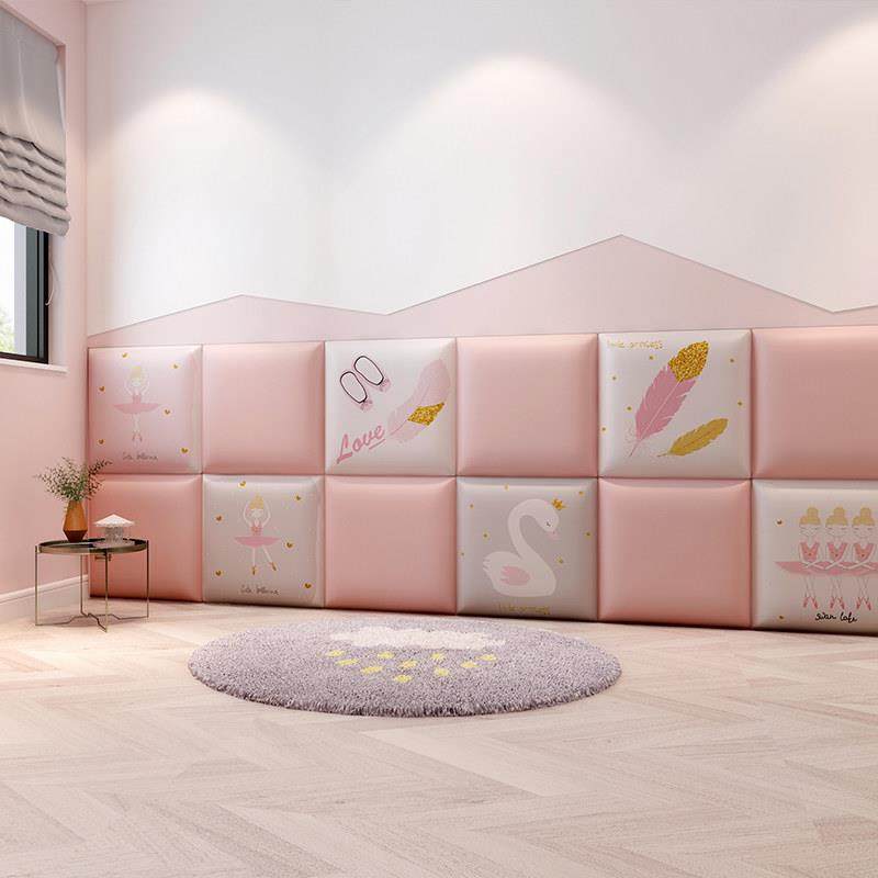 儿童房卧室装饰3d立体防撞墙贴自粘女生背景墙软包墙围贴床头靠板,淘宝优惠券,粉丝福利购,淘宝优惠卷