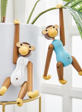 家居饰品猴子装饰小摆件创意可爱桌面儿童房男孩书柜卧室房间布置