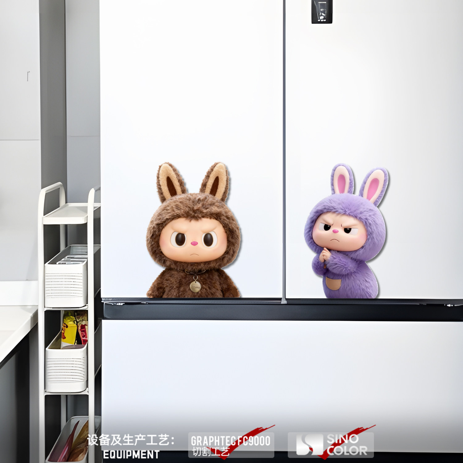 可爱卡通双开门冰箱贴网红装饰磁贴立体磁力贴磁吸磁性贴自由DIY,淘宝优惠券,粉丝福利购,淘宝优惠卷