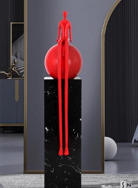 长腿抽象人物雕塑艺术摆件高级轻奢客厅落地摆件酒店大堂玄关装饰