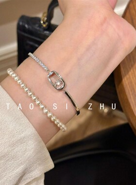 如蝶在野 vintage中古编织金色银色表带手链女复古轻奢高级感手饰