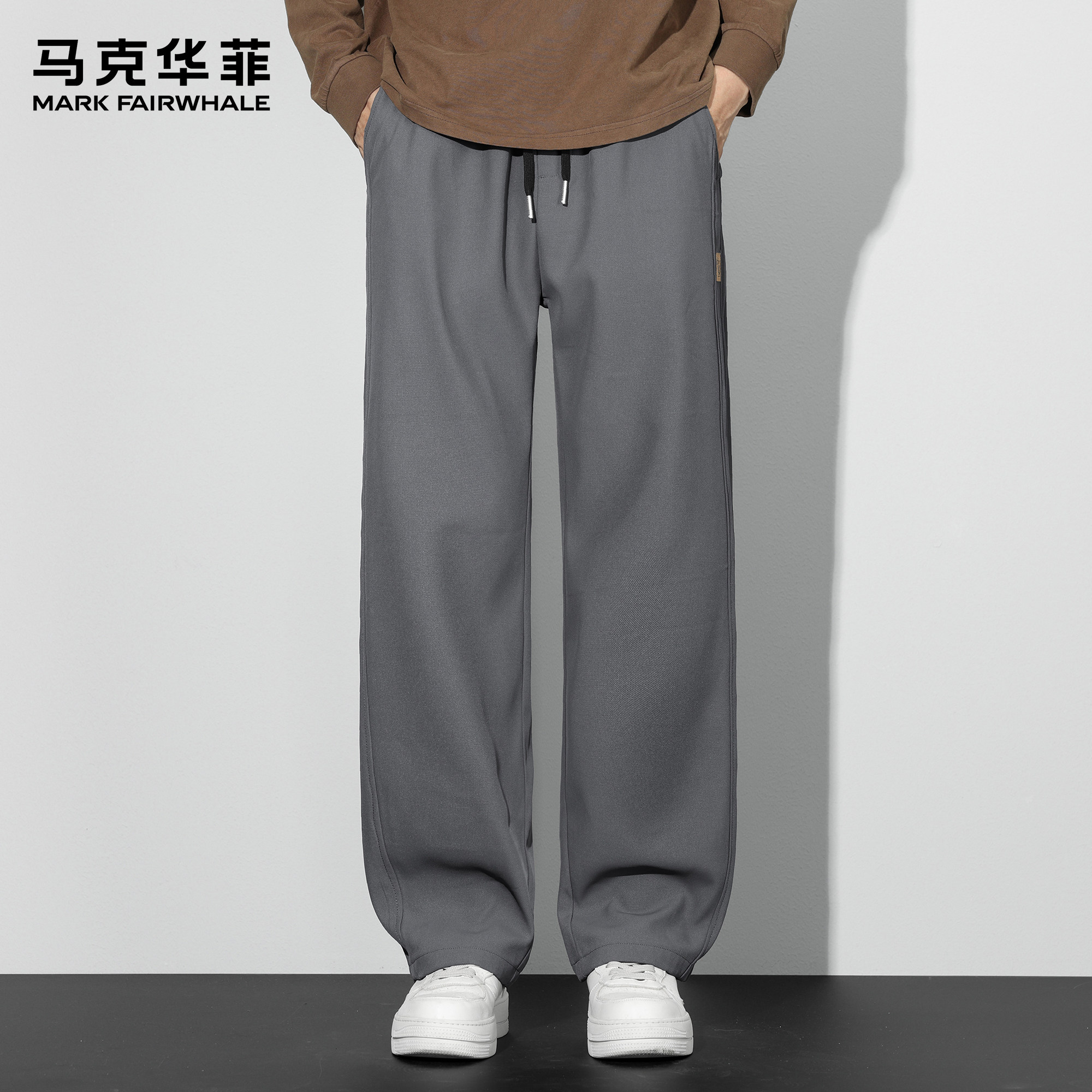 马克华菲工装裤男士新款国潮复古刺绣重磅加绒拼接抽绳宽松弯刀裤,淘宝优惠券,粉丝福利购,淘宝优惠卷