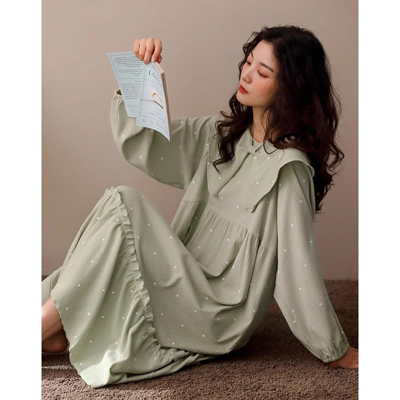 2024新款少女睡裙春秋季秋冬纯棉长袖甜美可爱娃娃领宽松大码睡衣,淘宝优惠券,粉丝福利购,淘宝优惠卷