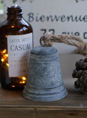 美式乡村复古铸铁手工风铃铛装饰摆件挂件店铺园艺杂货创意铃铛