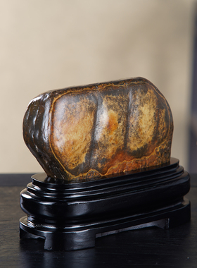 顶爷奇石原石靠山收藏彩陶石摆件