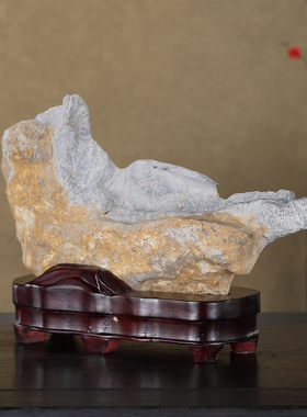 顶爷奇石原石靠山收藏灵璧石摆件