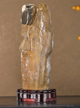 顶爷奇石原石靠山收藏灵璧石摆件