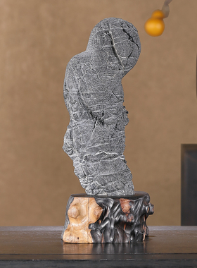 顶爷奇石原石靠山收藏灵璧石摆件