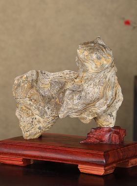 顶爷奇石原石靠山收藏灵璧石摆件